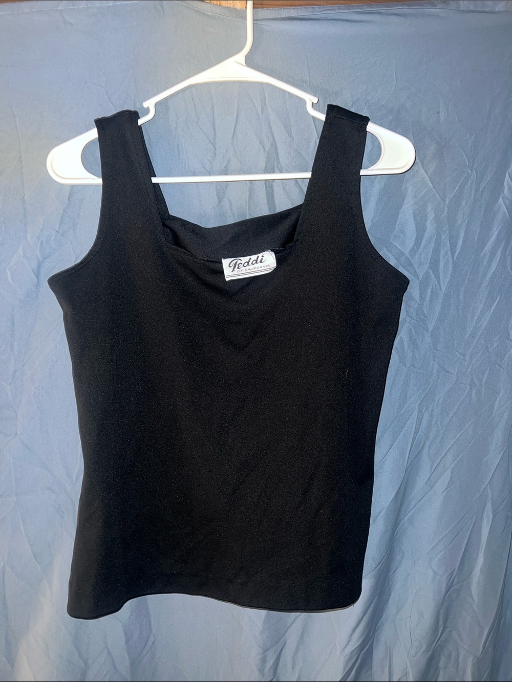 Teddi Black Square Neck Tank